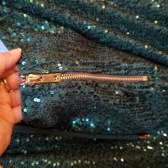 Fashion Nova 3X Endless Nights Sequipn Mini Dress NWT Hunter Green Mermaid - Picture 10 of 14